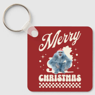 Funny Christmas Yeti Holiday Humour Keychain