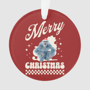 Funny Christmas Yeti Holiday Humour Ornament