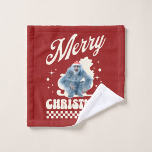 Funny Christmas Yeti Holiday Humour Wash Cloth