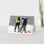 Funny Christmas zombies decorating tree Holiday Card<br><div class="desc">Funny zombies decorating a Christmas tree on this holiday card personalized with your text and signature line inside and out,  perfect for zombie and monster lovers.</div>