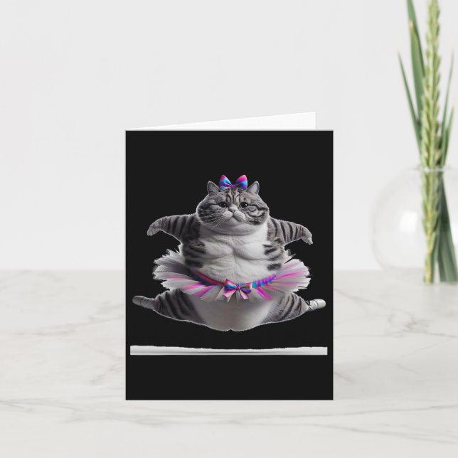 Funny Chub Dancing Cat Funny  Card (Front)