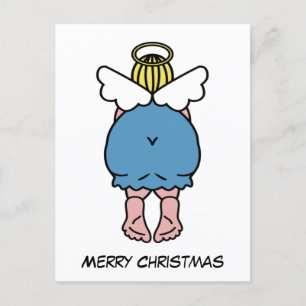Funny Chubby Angel Humour Merry Christmas Xmas Postcard