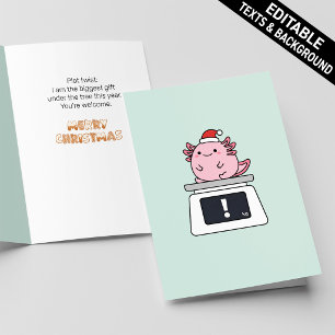 Funny Chubby Axolot Scale Chonk Christmas Editable Card