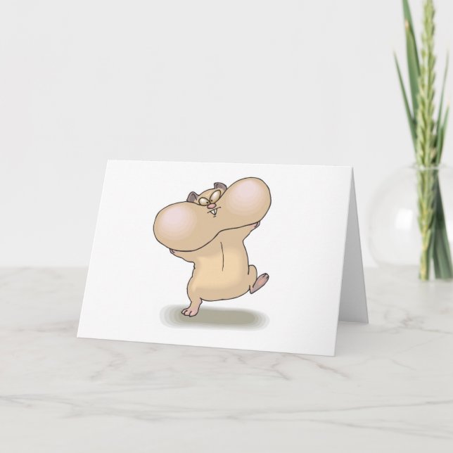funny chubby cheeks hamster card (Front)