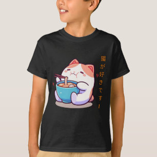 Funny Chubby Kawaii Cat T-Shirt
