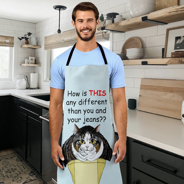 Funny Chubby Tabby Cat Box Apron (Creator Uploaded)