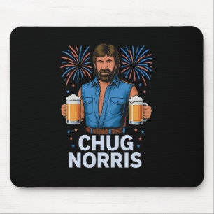 Funny Chug Norris Beer Shirt Usa 4th Of July Drink Mouse Pad