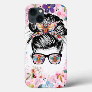 Funny Cicada Messy Bun Brood XIX and Brood XIII  iPhone 13 Case
