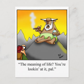 Funny Cigar Wise Man Cartoon Gifts! Postcard