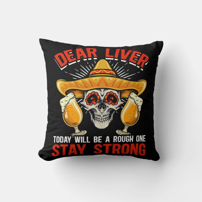 Funny Cinco De Mayo Beer Joke Alcohol Fun Throw Pillow (Front)