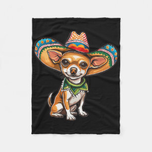 Funny Cinco De Mayo Chihuahua Graphic Fleece Blanket
