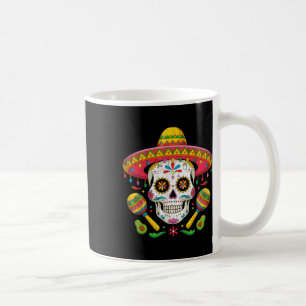 Funny Cinco De Mayo Funny Skull With Sombrero Hat Coffee Mug