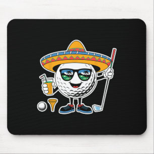 Funny Cinco De Mayo Golf Byll With Sombrero Margar Mouse Pad
