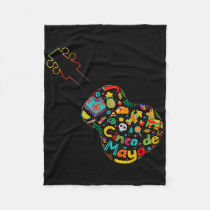 Funny Cinco De Mayo Guitar Fiesta Mexican Cinco De Fleece Blanket