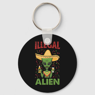 Funny Cinco De Mayo Illegal Alien Drinking Keychain