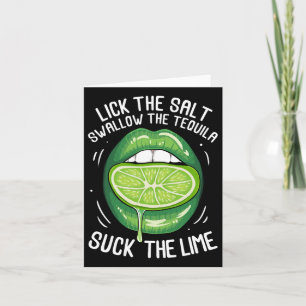 Funny Cinco De Mayo Lick Salt Swallow Tequila Suck Card