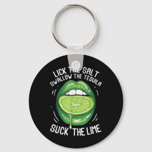 Funny Cinco De Mayo Lick Salt Swallow Tequila Suck Keychain