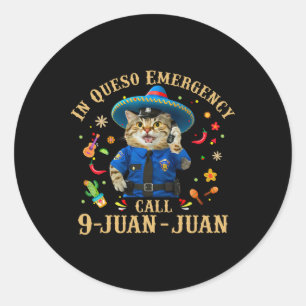 Funny Cinco De Mayo Paramedic Tacos Cat Lover 911 Classic Round Sticker