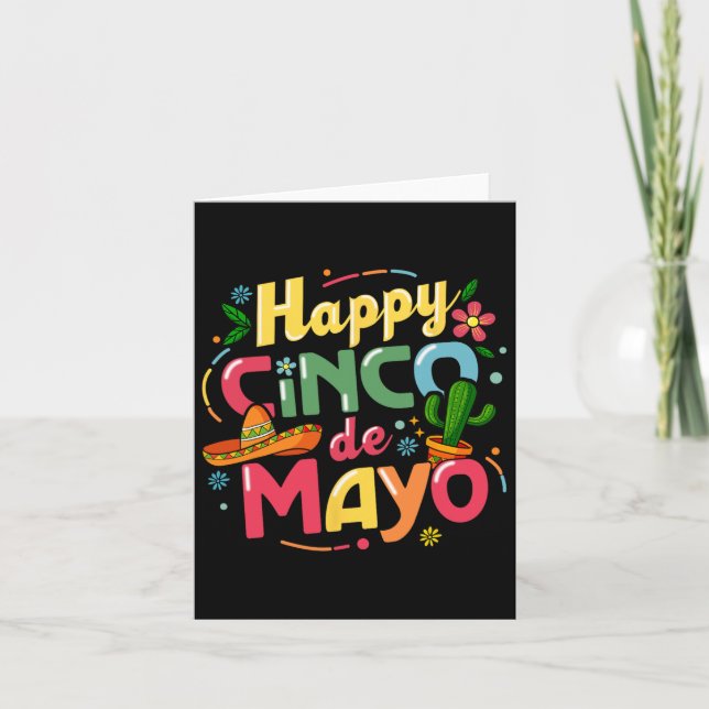 Funny Cinco De Mayo Shirt Lets Fiesta Squad 5 De M Card (Front)
