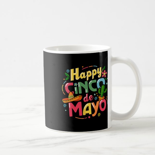 Funny Cinco De Mayo Shirt Lets Fiesta Squad 5 De M Coffee Mug (Right)