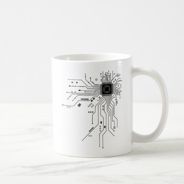 Funny Circuit Board Computer Electronics Coffee Mug (Right)