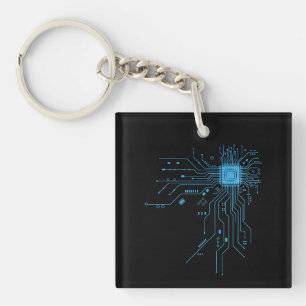 Funny Circuit Board Computer Electronics Keychain