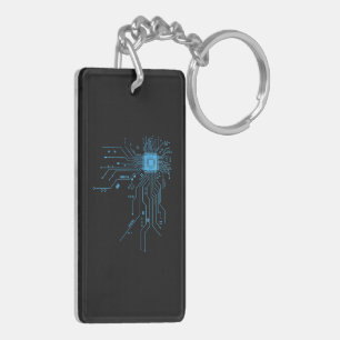 Funny Circuit Board Computer Electronics Keychain