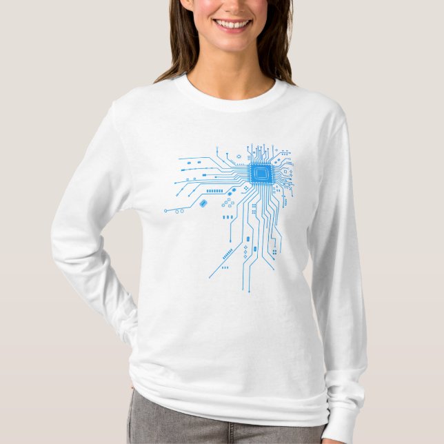 Funny Circuit Board Computer Electronics T-Shirt (Front)
