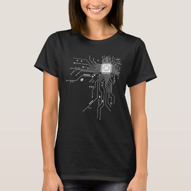 Funny Circuit Board Computer Electronics T-Shirt (Front)