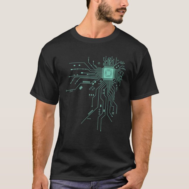 Funny Circuit Board Computer Electronics T-Shirt (Front)