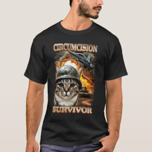 Funny Circumcision Survivor Cat Oddly Specific Cat T-Shirt
