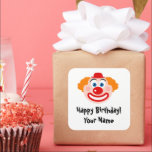 Funny circus clown custom kid's Birthday stickers<br><div class="desc">Funny circus clown custom kid's Birthday party stickers. Personalized label stickers with cute mime face cartoon. Add your own custom name and wishes.</div>