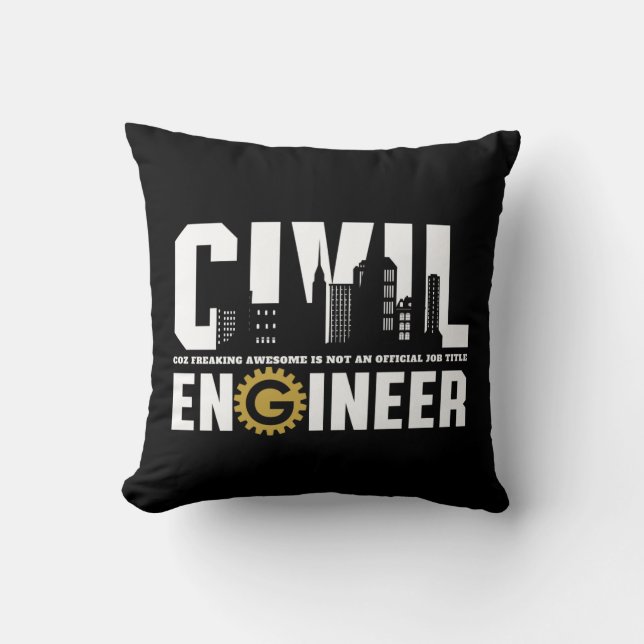 Funny Civil Engineer Civil Engineering Student Throw Pillow (Front)