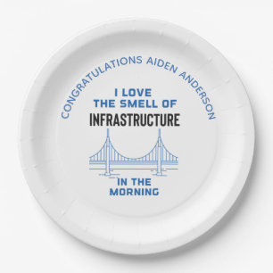 Funny Civil Engineering Graduation Party Paper Plate