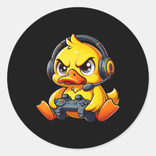 Funny Ck To School Gamer Boys Girls Kids Press Sta Classic Round Sticker