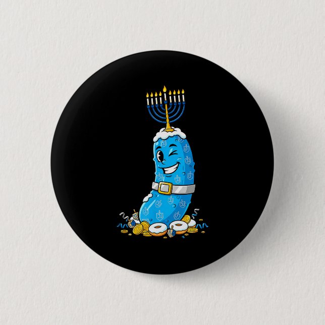 Funny Ckle Dreidel Menorah Hanukkah Kids Womens Me 2 Inch Round Button (Front)