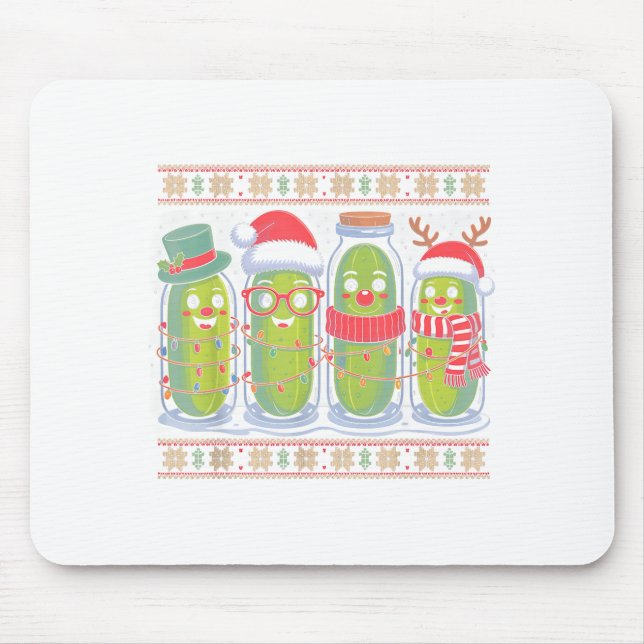 Funny Ckles Christmas Lights Santa Hat Xmas Ugly S Mouse Pad (Front)