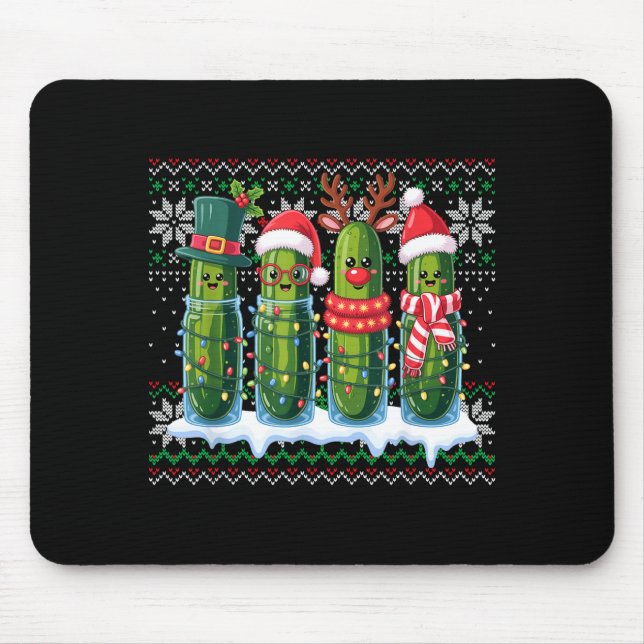 Funny Ckles Christmas Lights Santa Hat Xmas Ugly S Mouse Pad (Front)