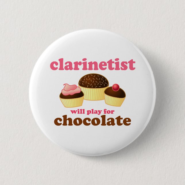 Funny Clarinet 2 Inch Round Button (Front)