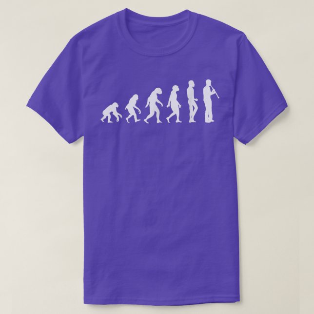 Funny Clarinet Evolution Cool Music Classical Orch T-Shirt (Design Front)