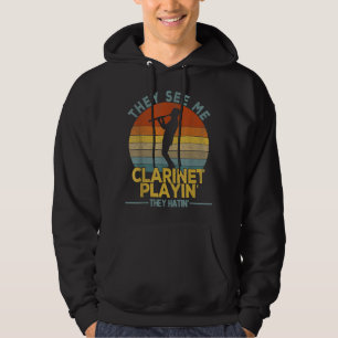 Funny Clarinet Quote Clarinet Player Musician Retr Hoodie