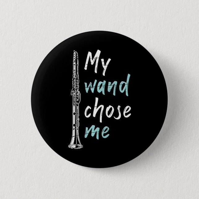 Funny Clarinetist Classical Music Clarinet 2 Inch Round Button (Front)