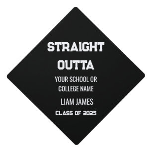 Funny Class of 2025 Black Sports Graduation Cap Topper