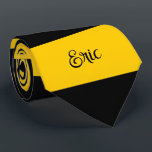 Funny Classic Bumble Bee Stripes Striped Pattern Tie<br><div class="desc">A cute classic wide stripes pattern design featuring bumble bee inspired black and yellow stripes. Easily personalize it to your text or name! - designed with ❤ by Zaubershirts -</div>