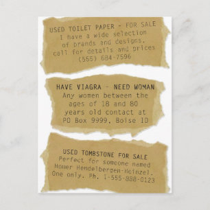 Funny Classifieds 8 Pk. Cartes postales