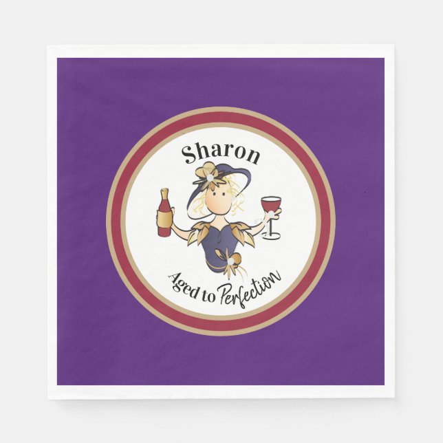 Funny Classy Sassy Personalized for Her Birthday  Napkin (Front)