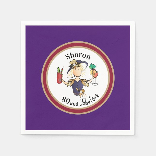 Funny Classy Sassy Personalized Name and Age Napkin (Front)