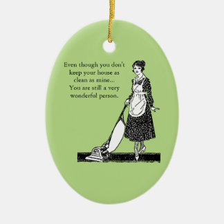 Funny Clean House - Customize Ceramic Ornament