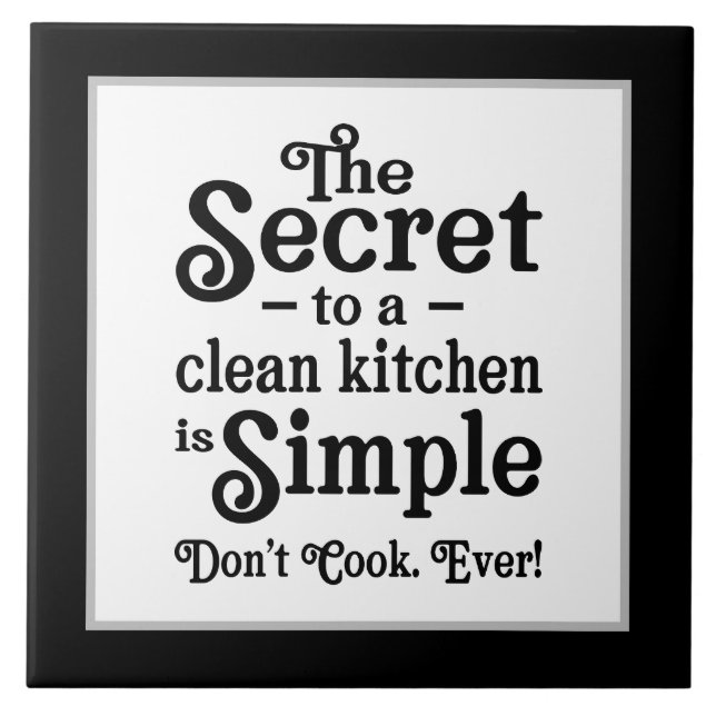 Funny clean kitchen word art  tile (Front)