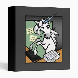 FUNNY CLERICAL UNICORN 3 RING BINDER
